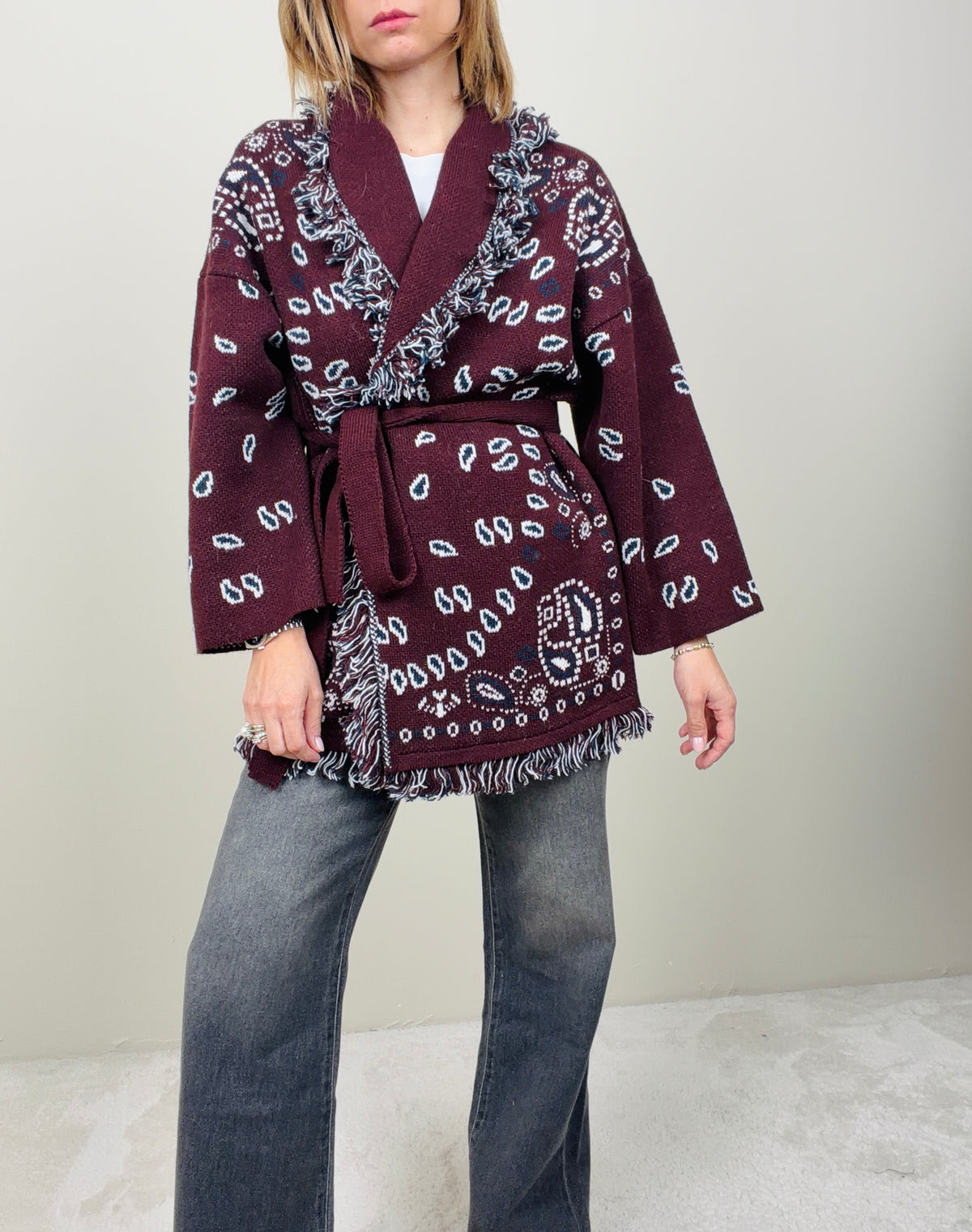 Cardigan bandana bordeaux