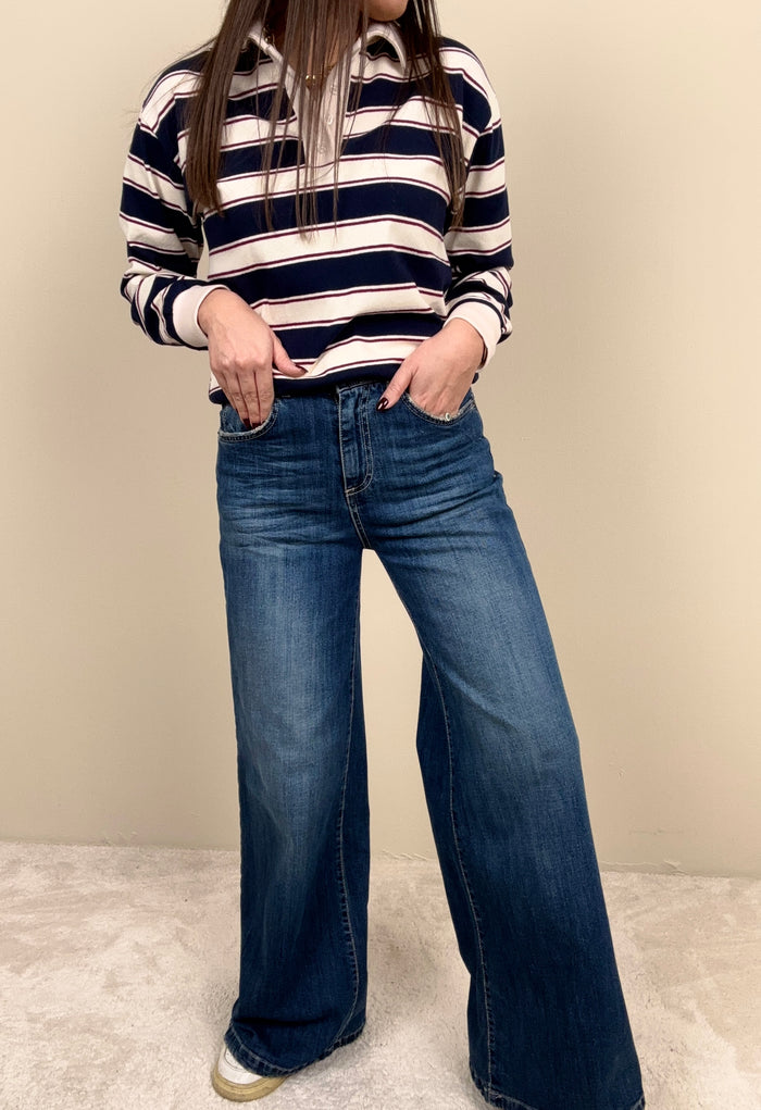 Jeans palazzo blu