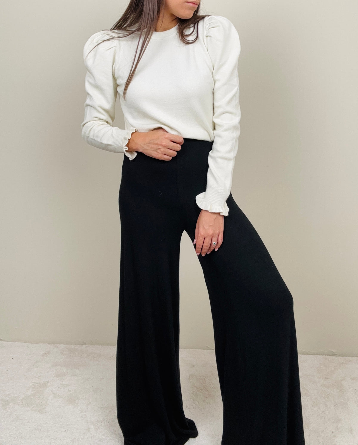 Pantalone nero in maglina