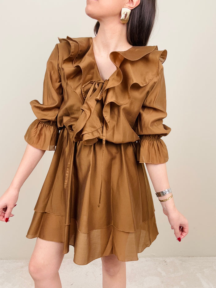 Abito ruches cognac