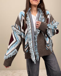 Cardigan rombi taupe
