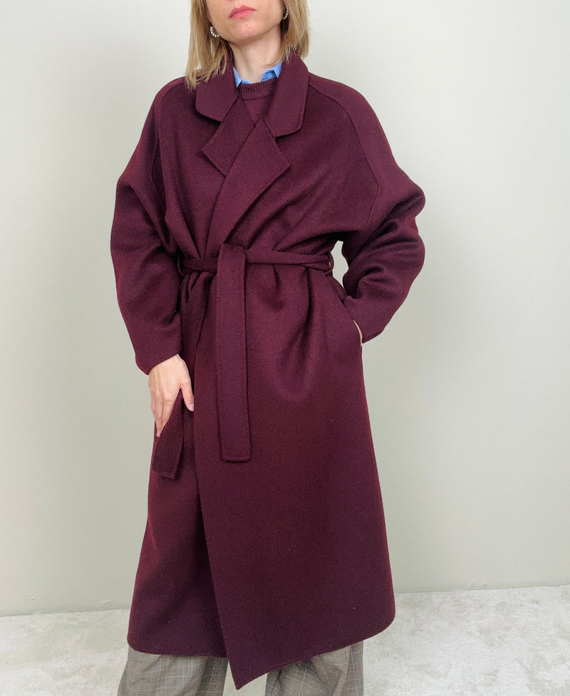 Cappotto bordeaux 100% lana