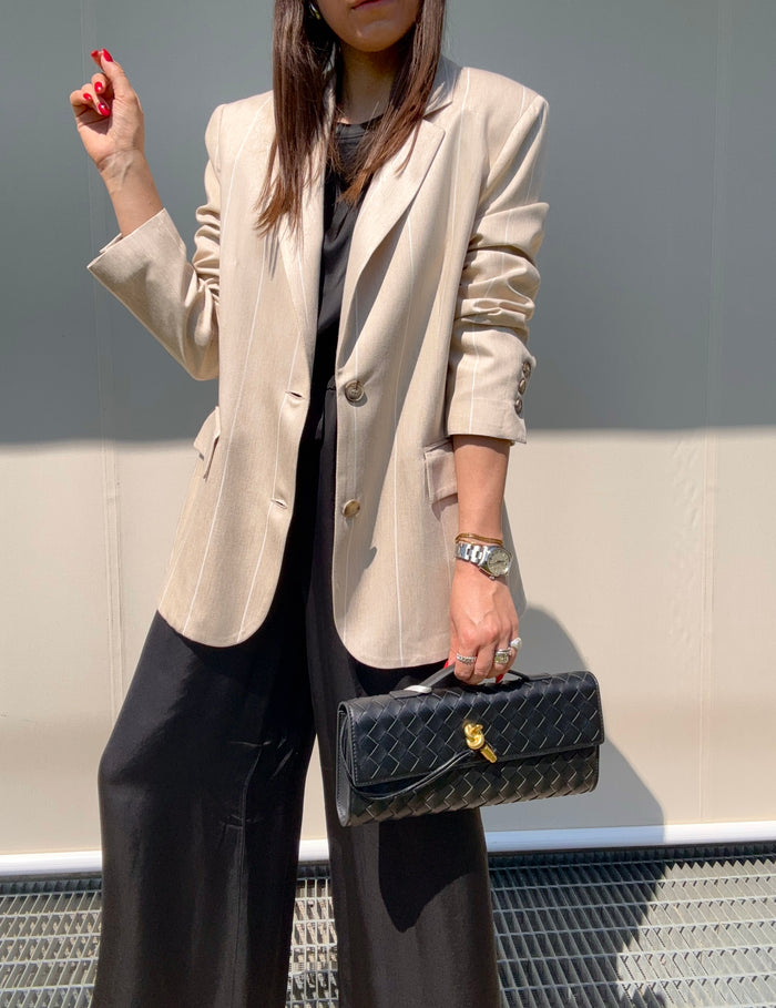 Blazer sabbia gessato