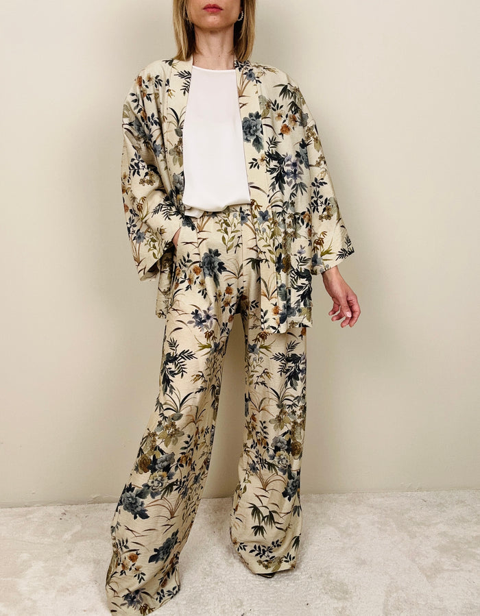 Kimono multicolor verde/sabbia