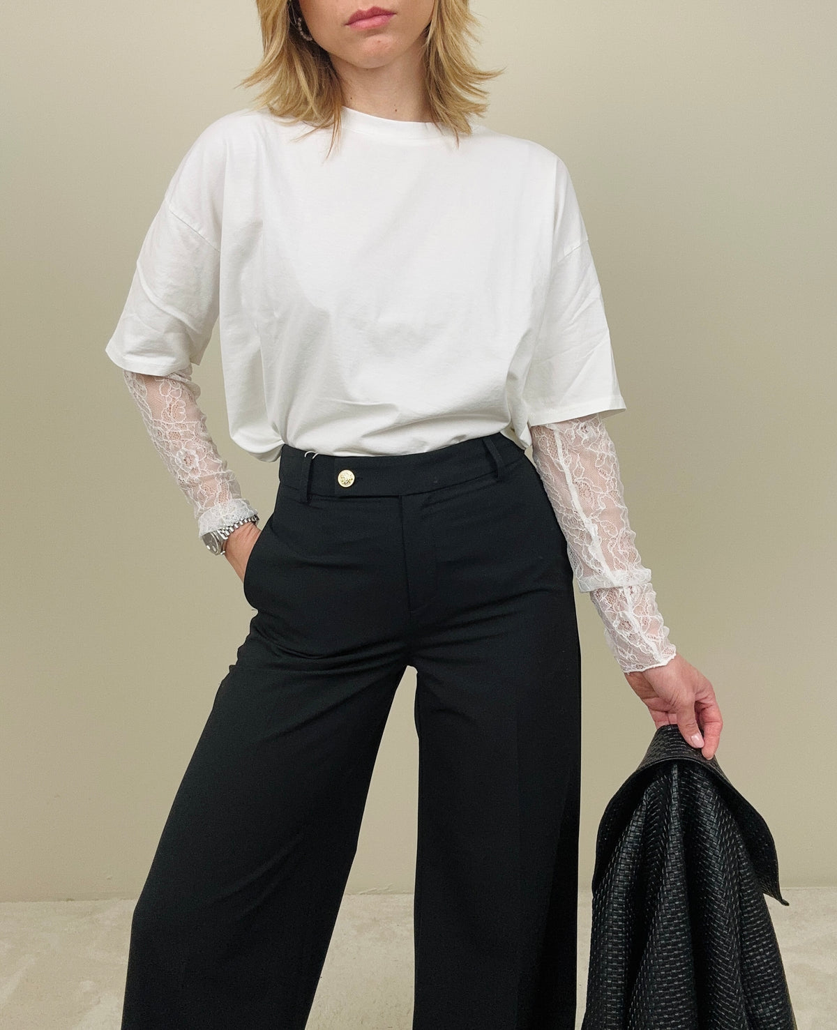 Pantalone con bottone oro (più colori)