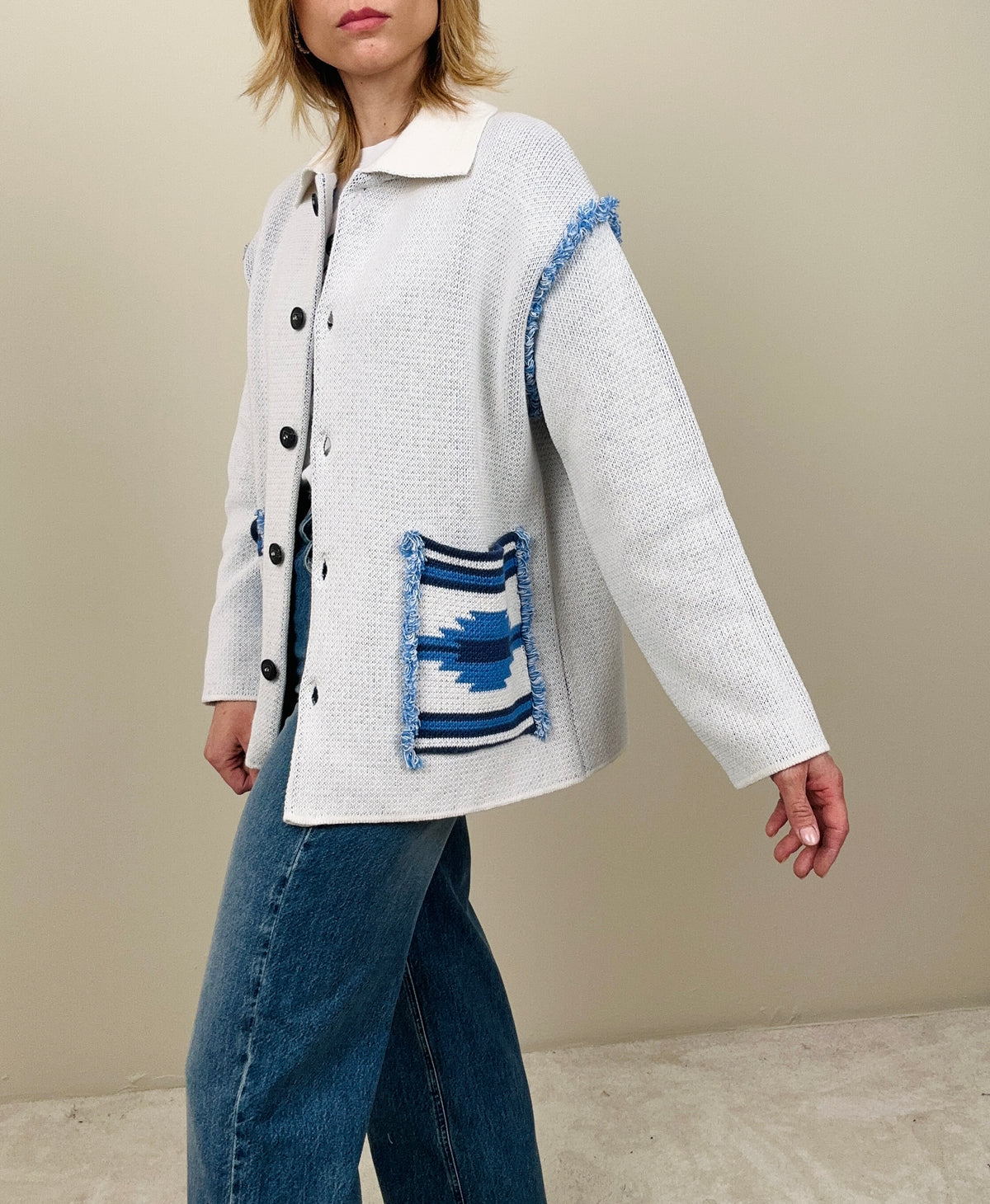 Cardigan ghiaccio-azzurro