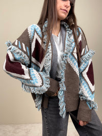 Cardigan rombi taupe