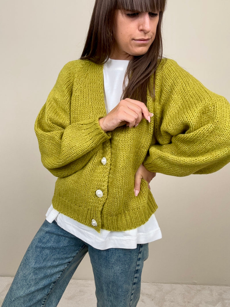 Cardigan bottoni gioiello (più colori)