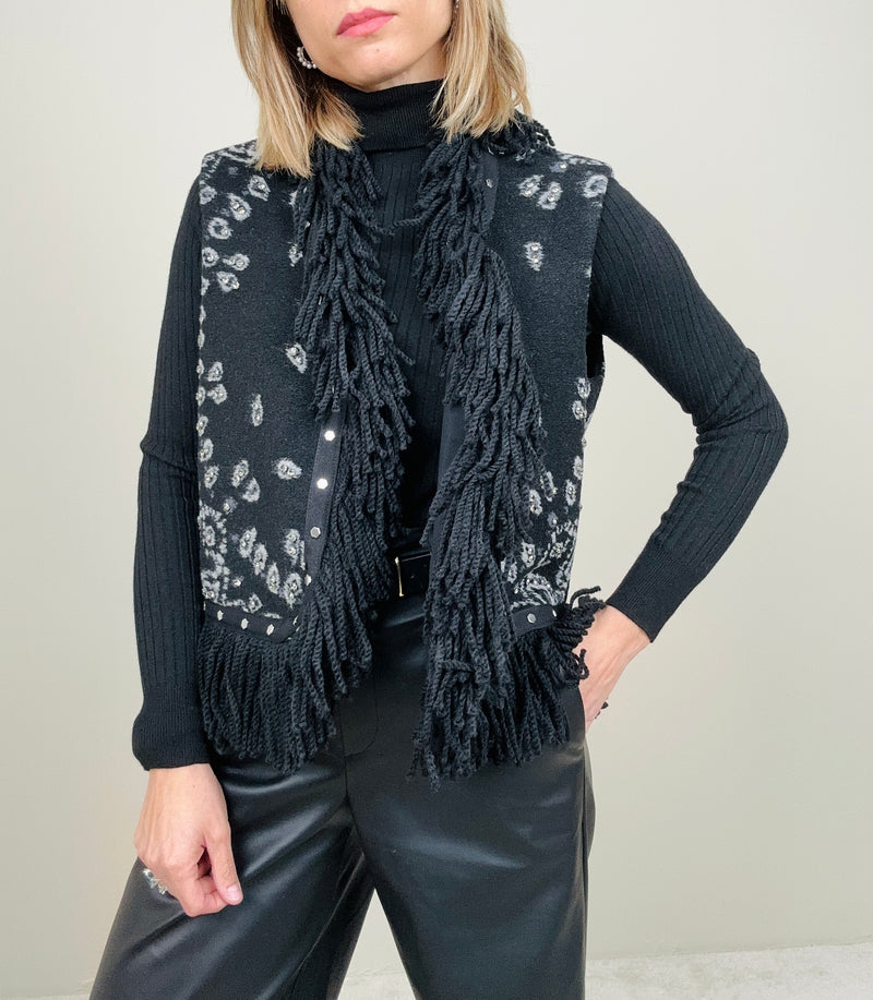 Gilet corto bandana con frange