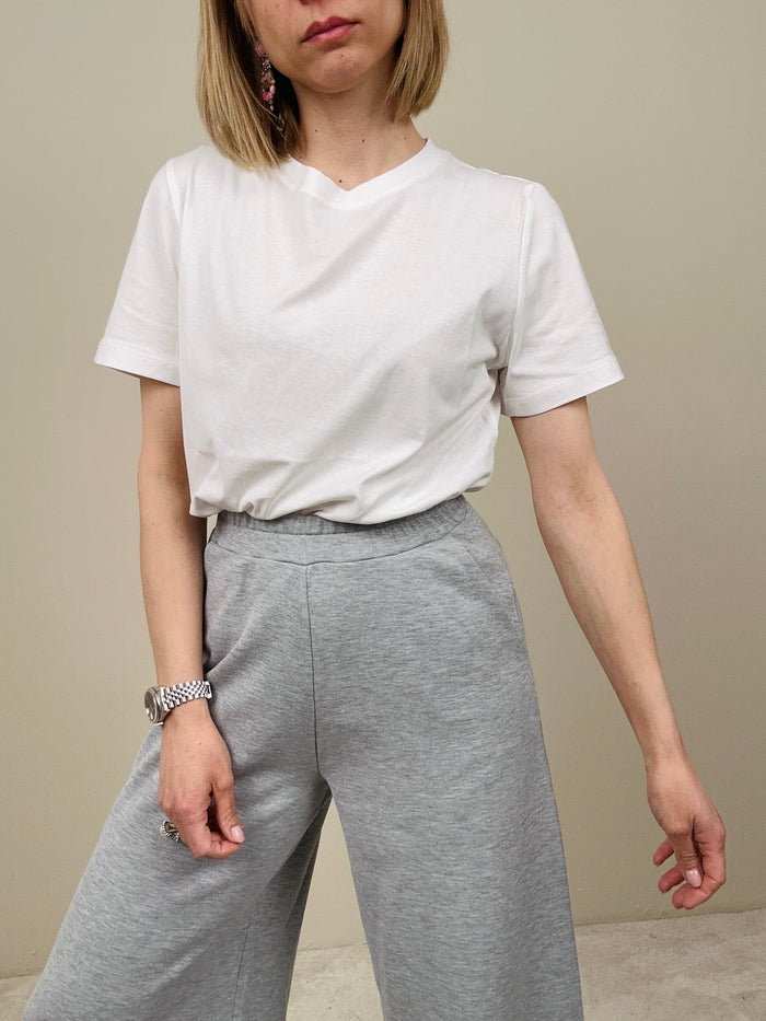 T-shirt bianca basica slim