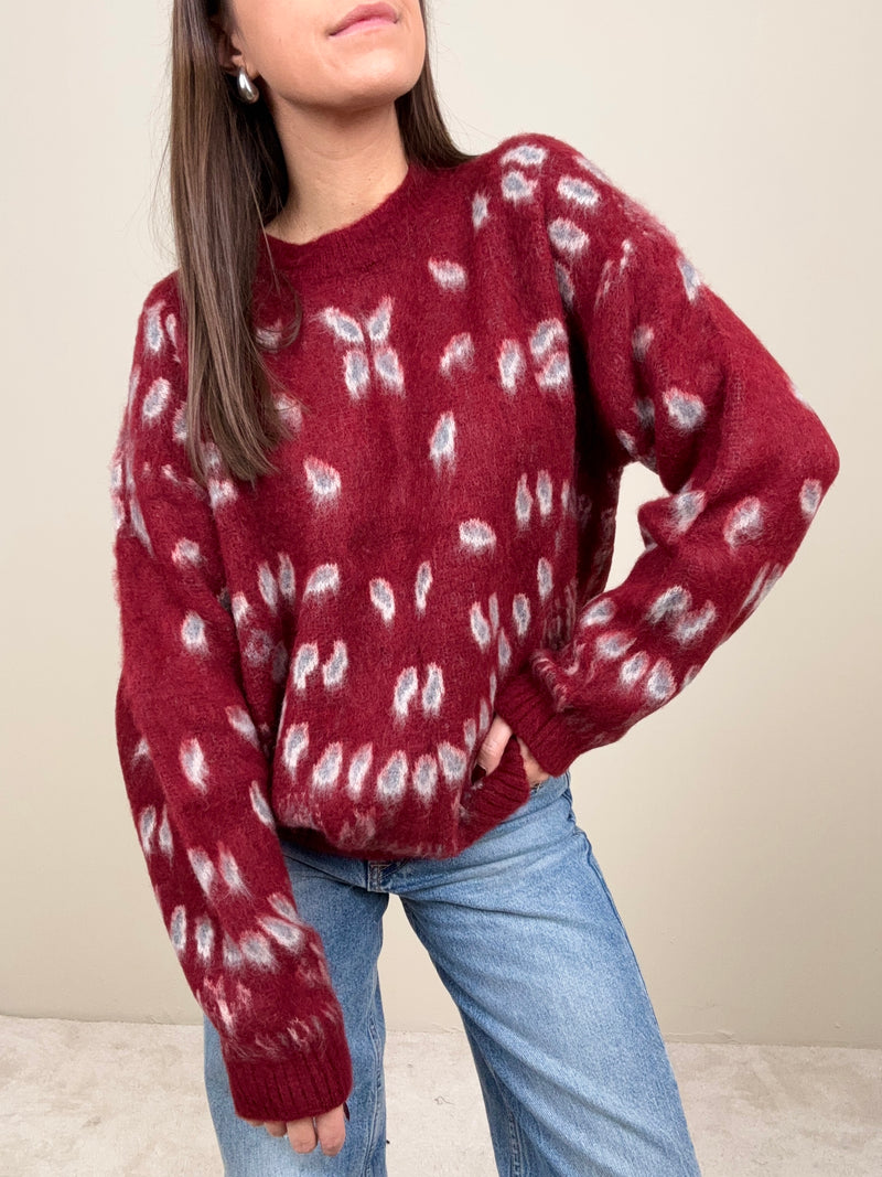 Maglione bandana bordeaux