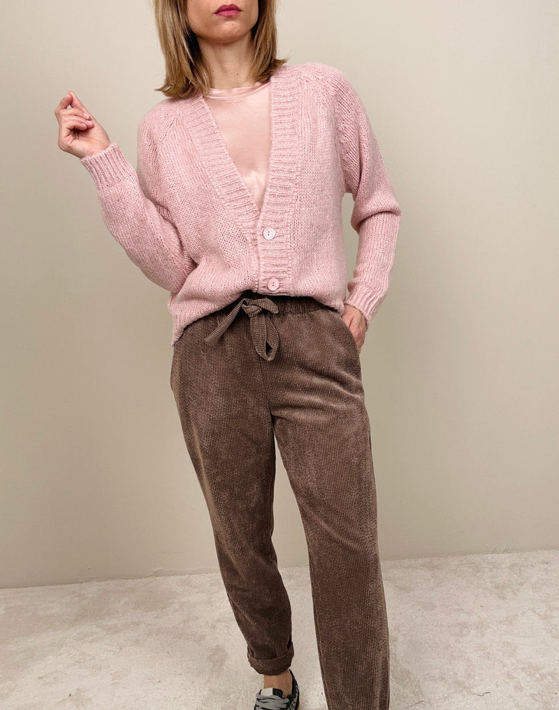 Jogging in velluto taupe