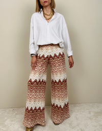 Pantalone in maglina stile missoni rosso
