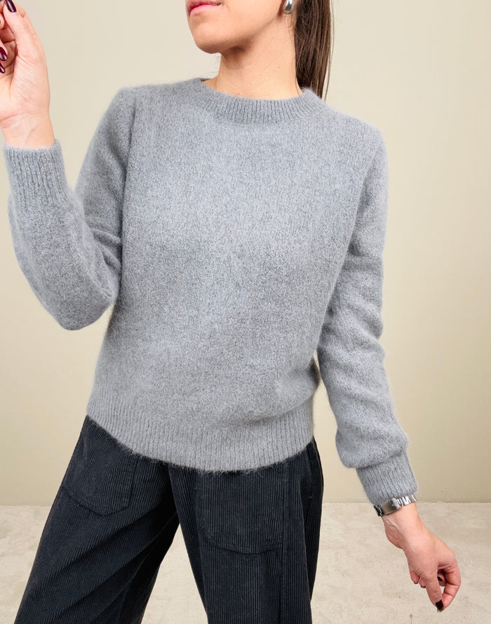 Maglione in angora grigio
