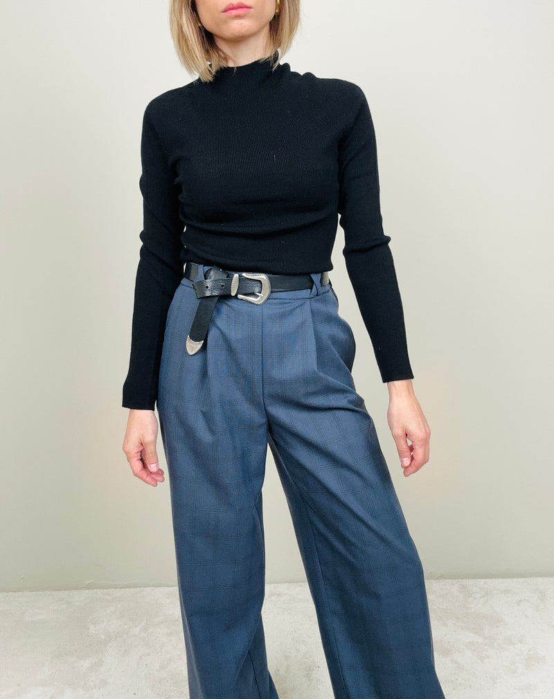 Pantalone  asciutta microfantasia blue navy