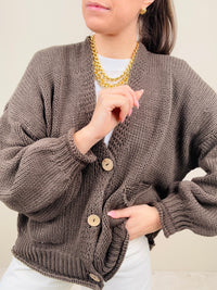 Cardigan bottoni legno (più colori)