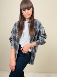 Camicia check militare/azzurra