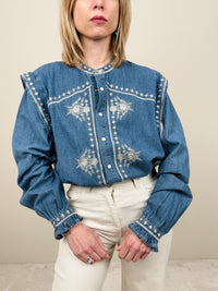 Camicia in jeans con ricami
