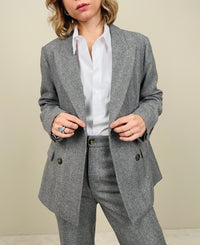 Giacca spinata misto lana