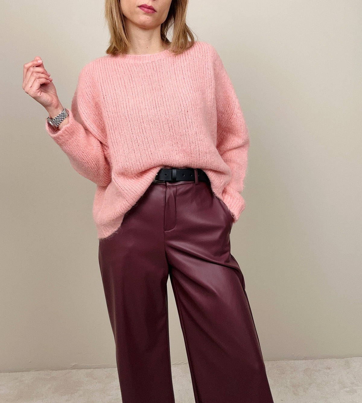 Maglione mohair rosa