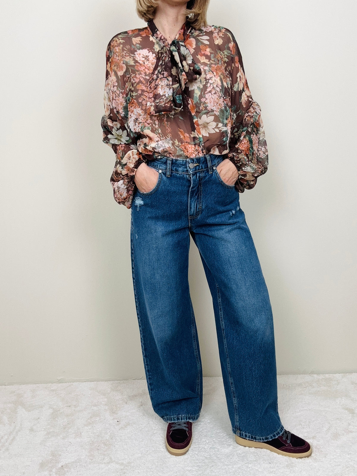 Jeans con gamba larga