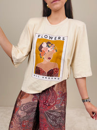 T-shirt flowers all around avorio