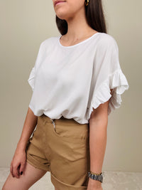Blusa con manichetta a ruches