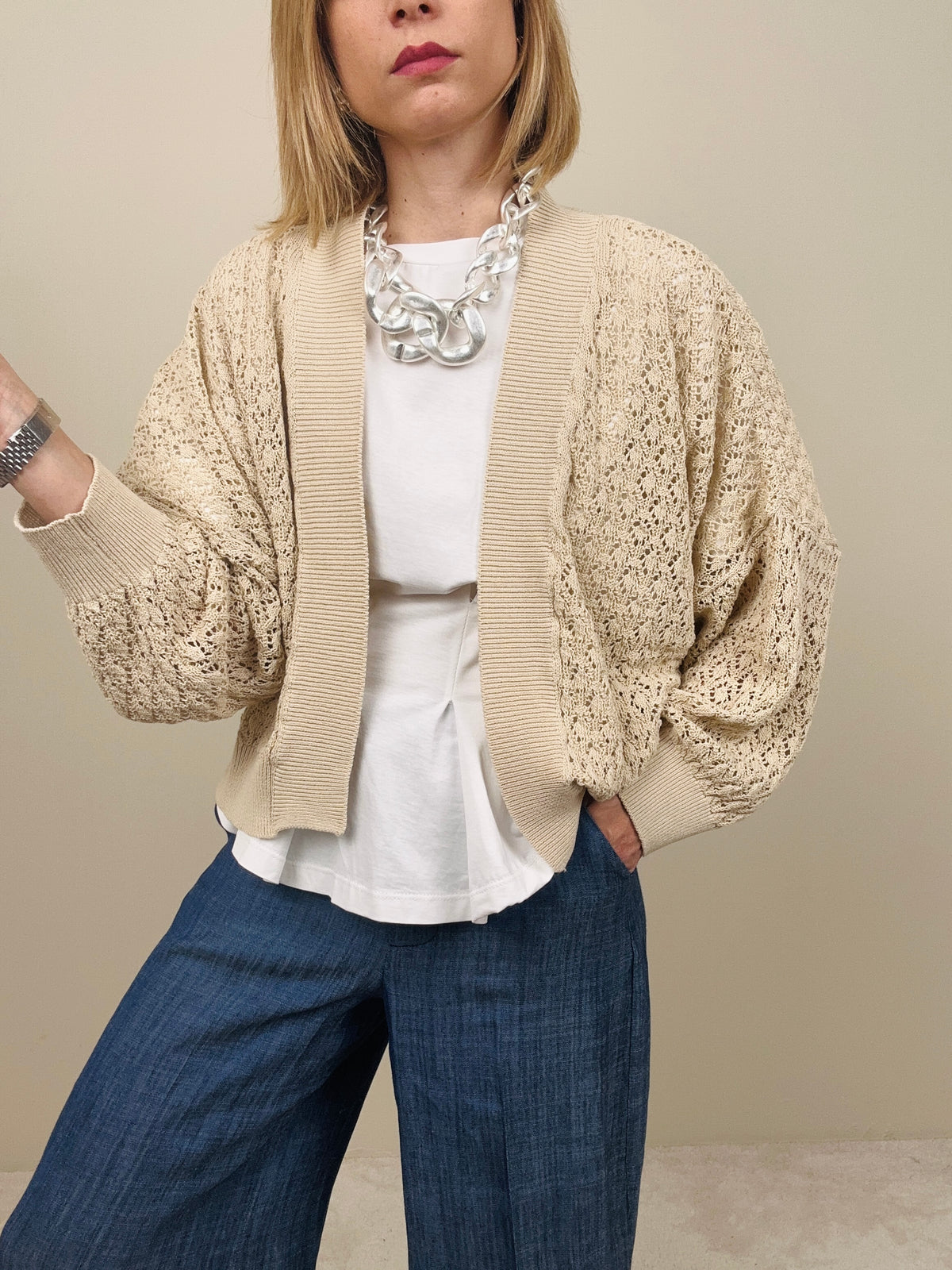Cardigan traforato (più colori)