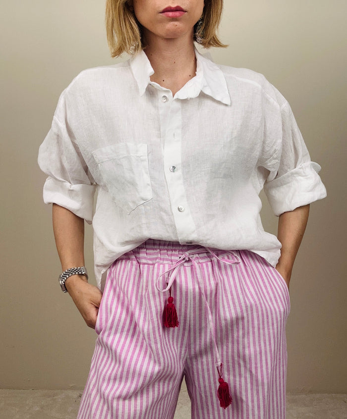 Camicia in lino bianca