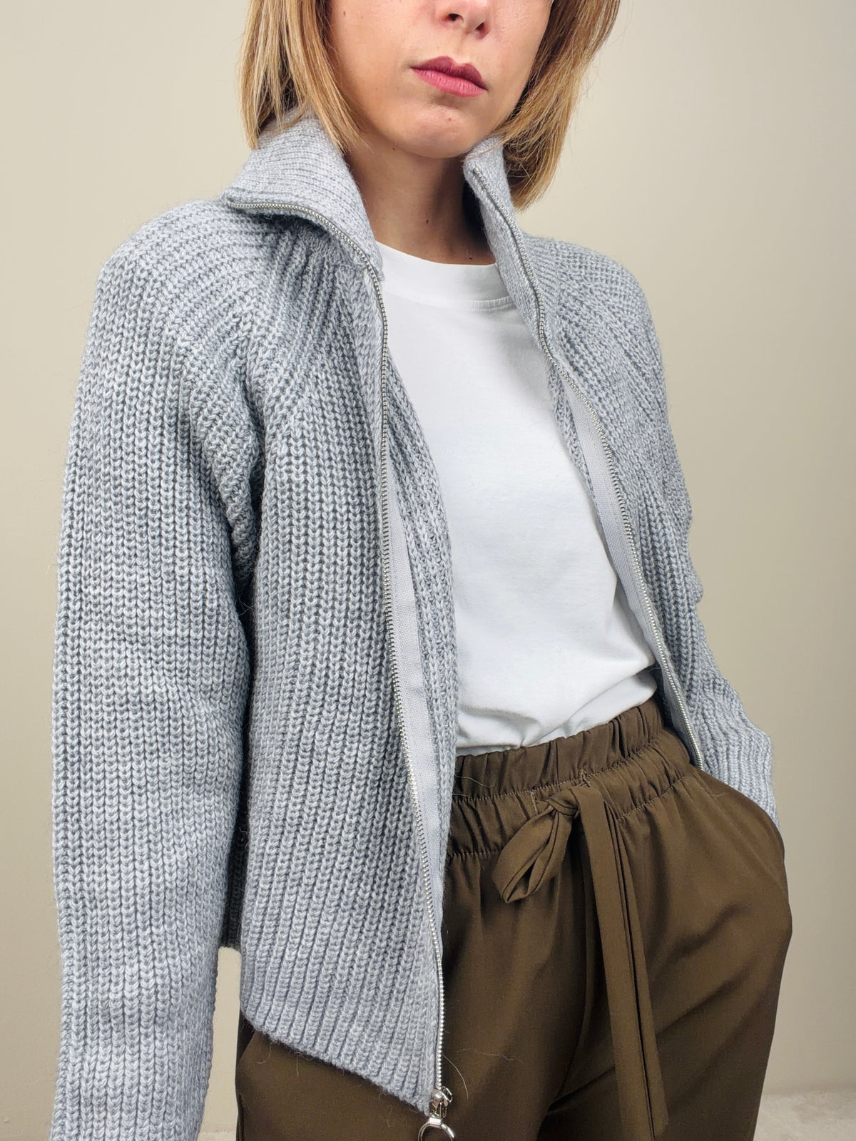 Maglione con zip lunga (più colori)
