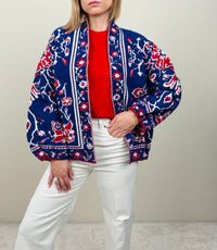 Cardigan bluette-rosso