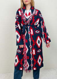 Cardigan geometrico lungo