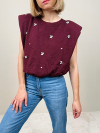 Gilet in maglia con strass (più colori)