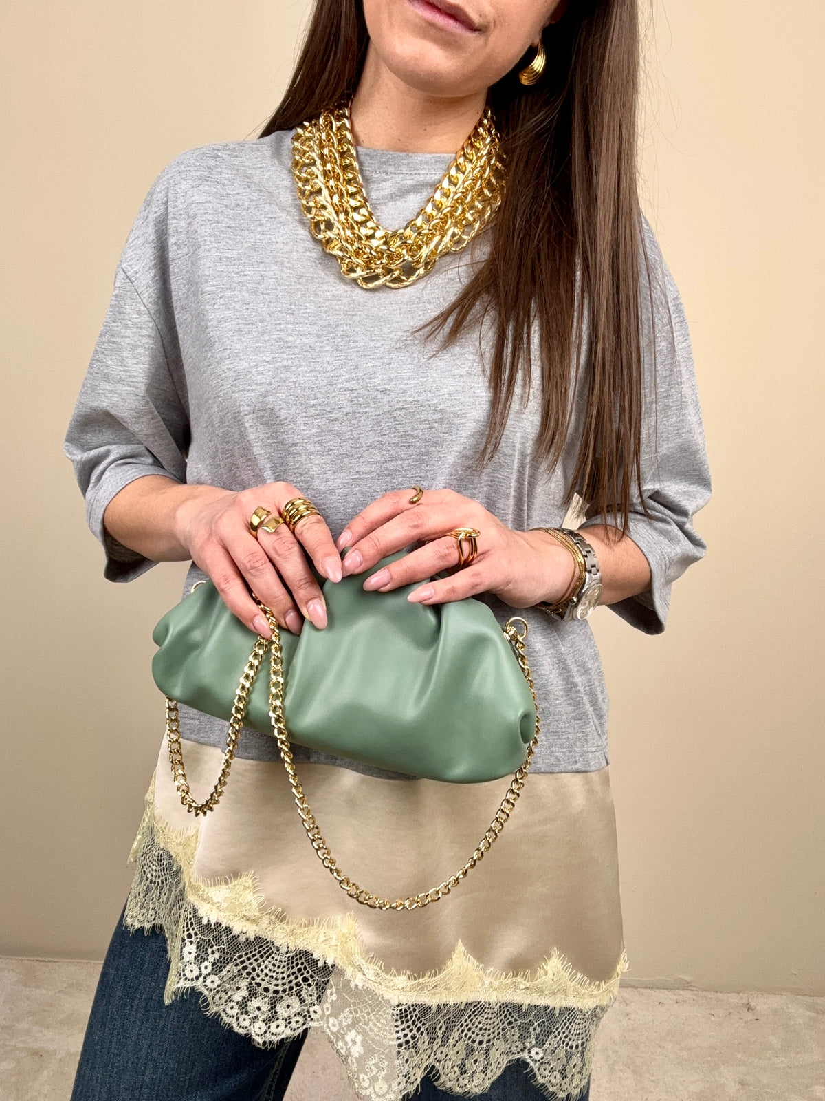 T-shirt con pizzo