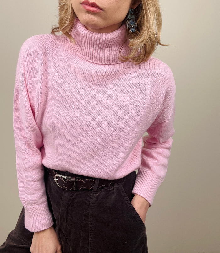Maglione dolcevita rosa