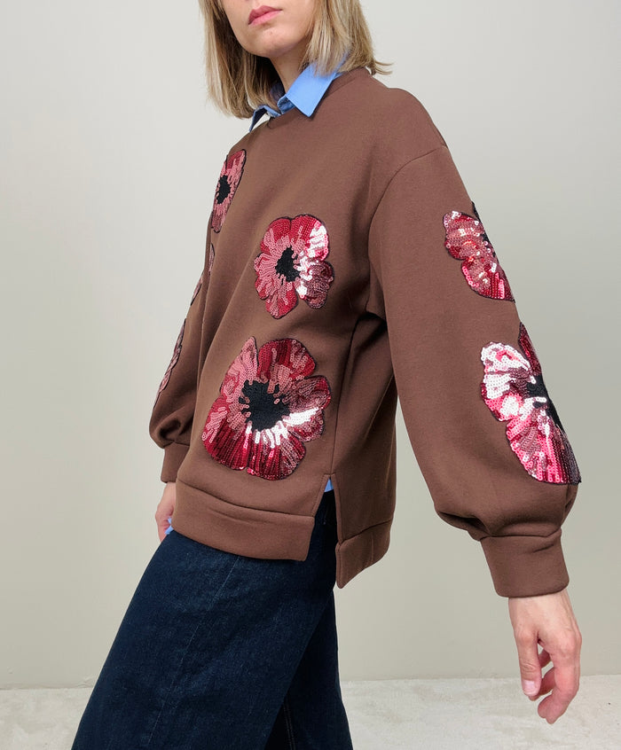 Felpa over con fiori