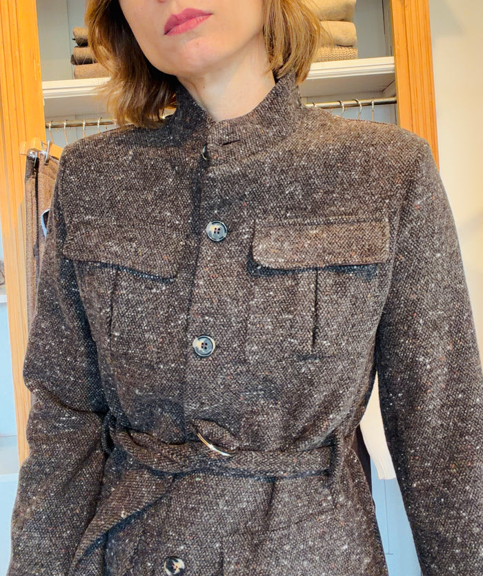 Cappottino stile militare marrone