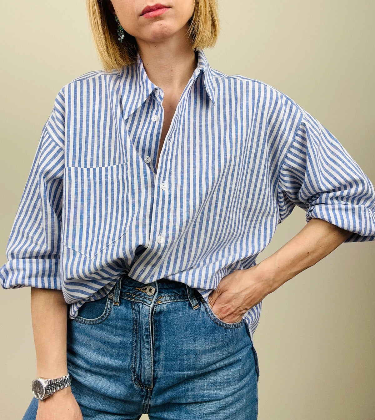 Camicia Summer Time righe blu