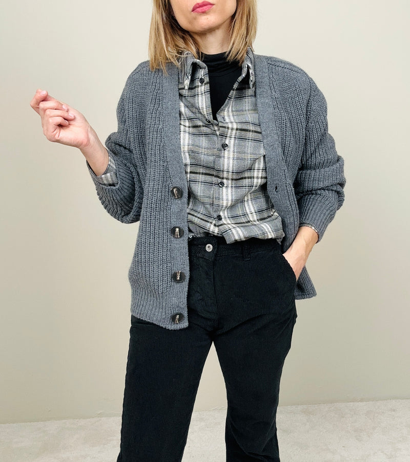 Camicia check sfiancata