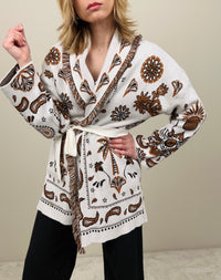 Cardigan palme tabacco