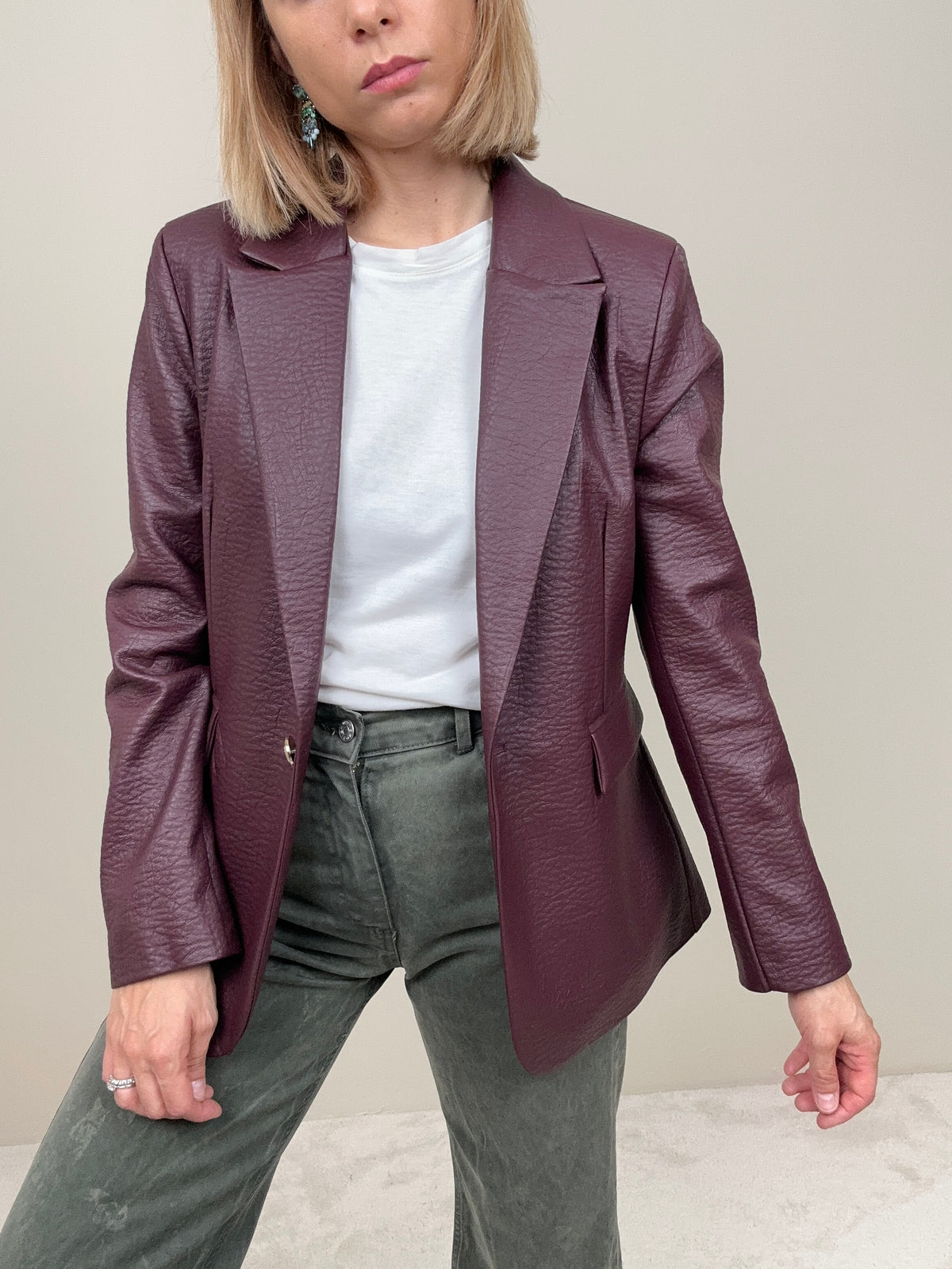 Blazer ecopelle bordeaux
