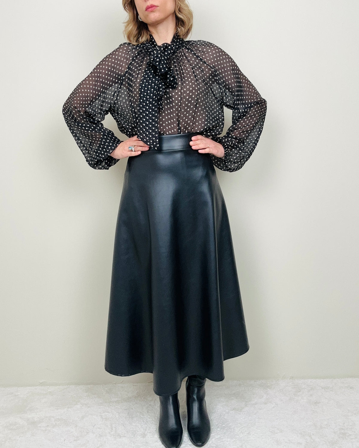 Gonna in ecopelle nera