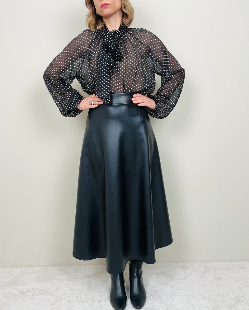 Gonna in ecopelle nera