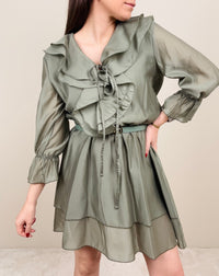 Abito ruches verde