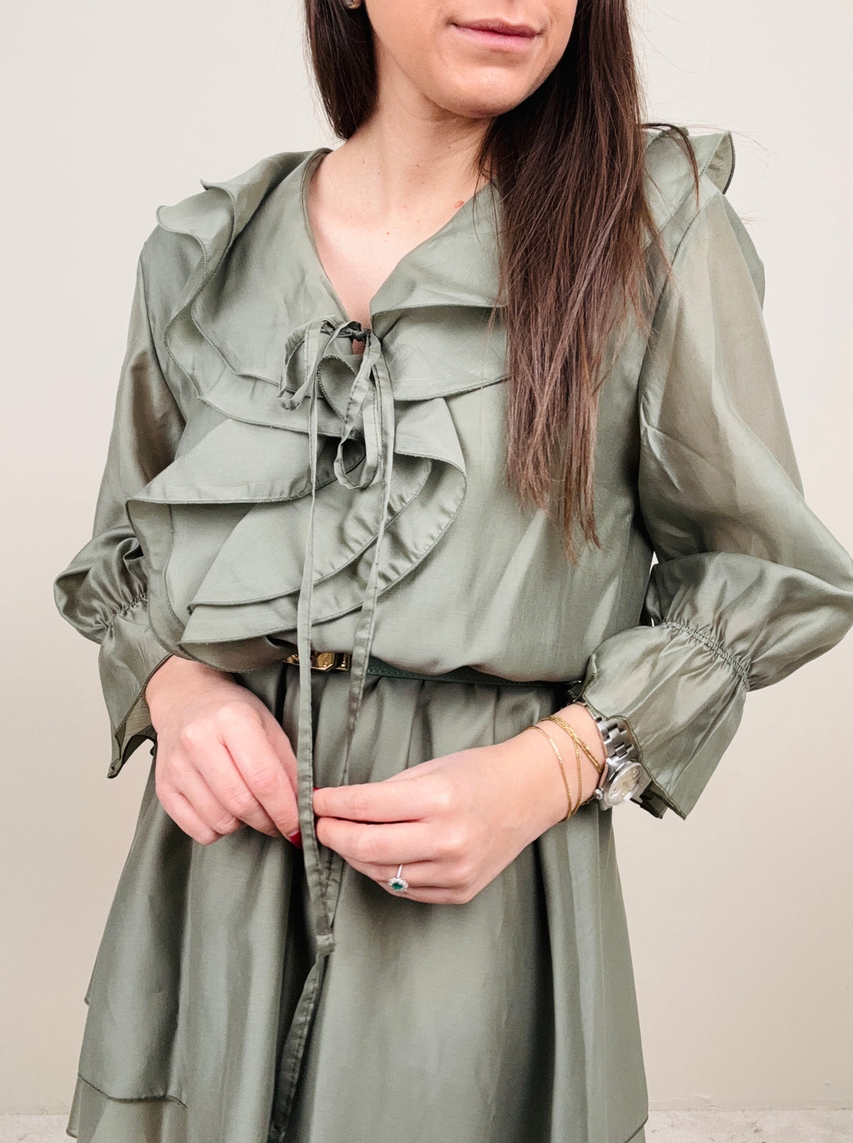 Abito ruches verde