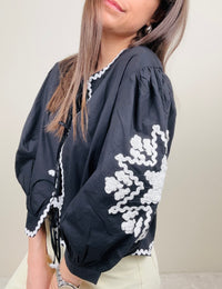 Camicia laccetti nera