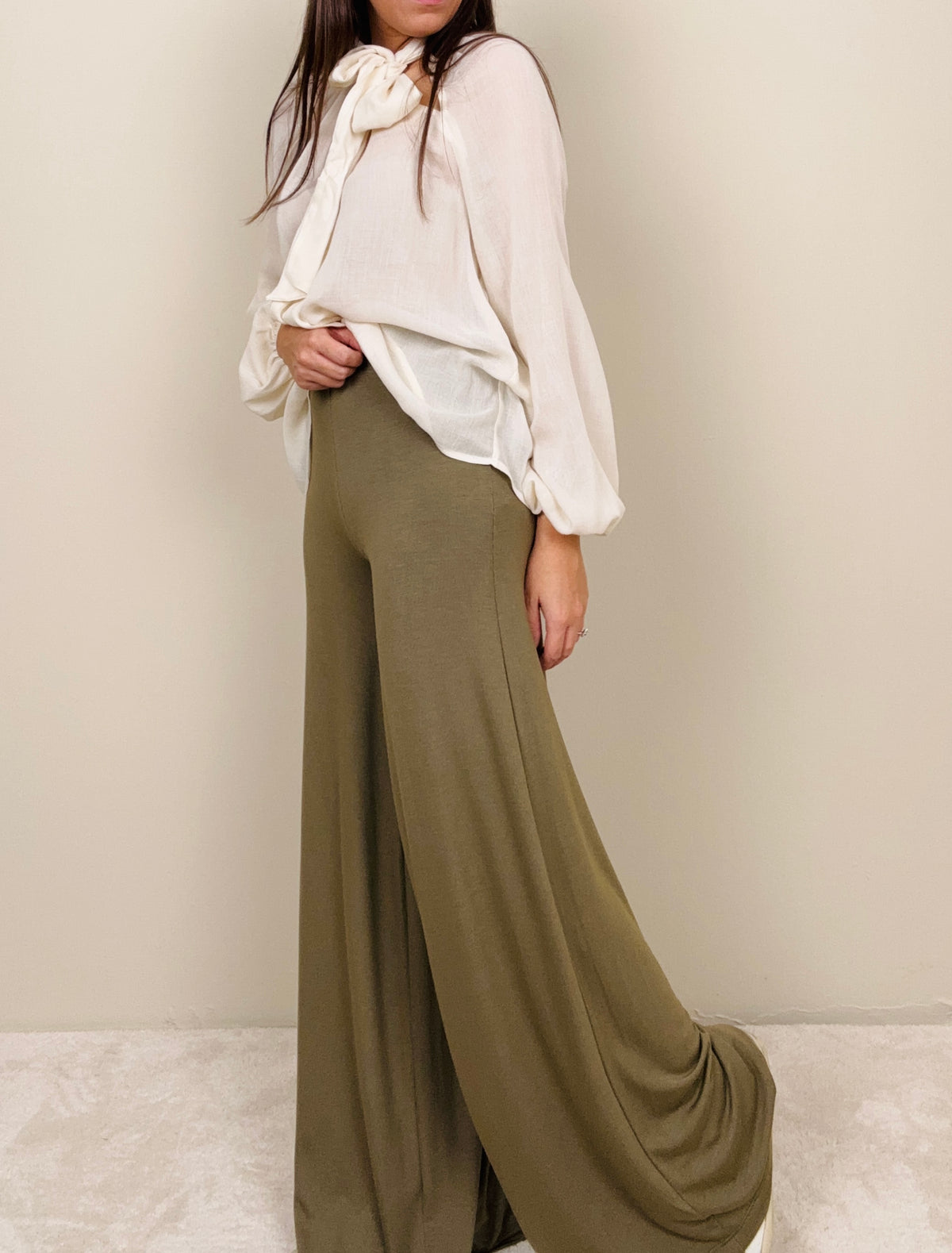 Pantalone verde in maglina
