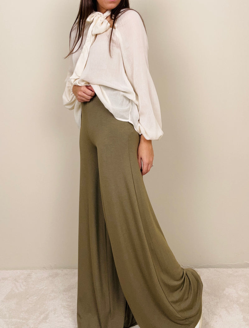 Pantalone verde in maglina