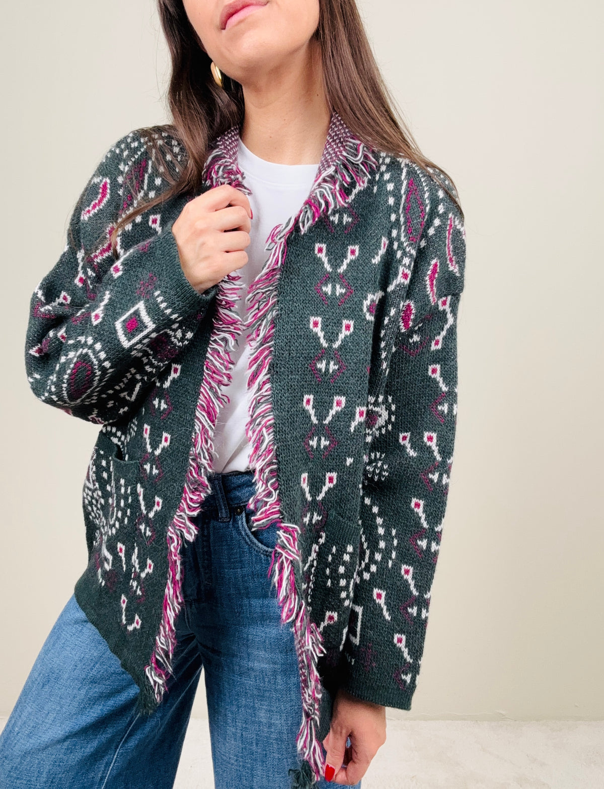 Cardigan bandana ottanio