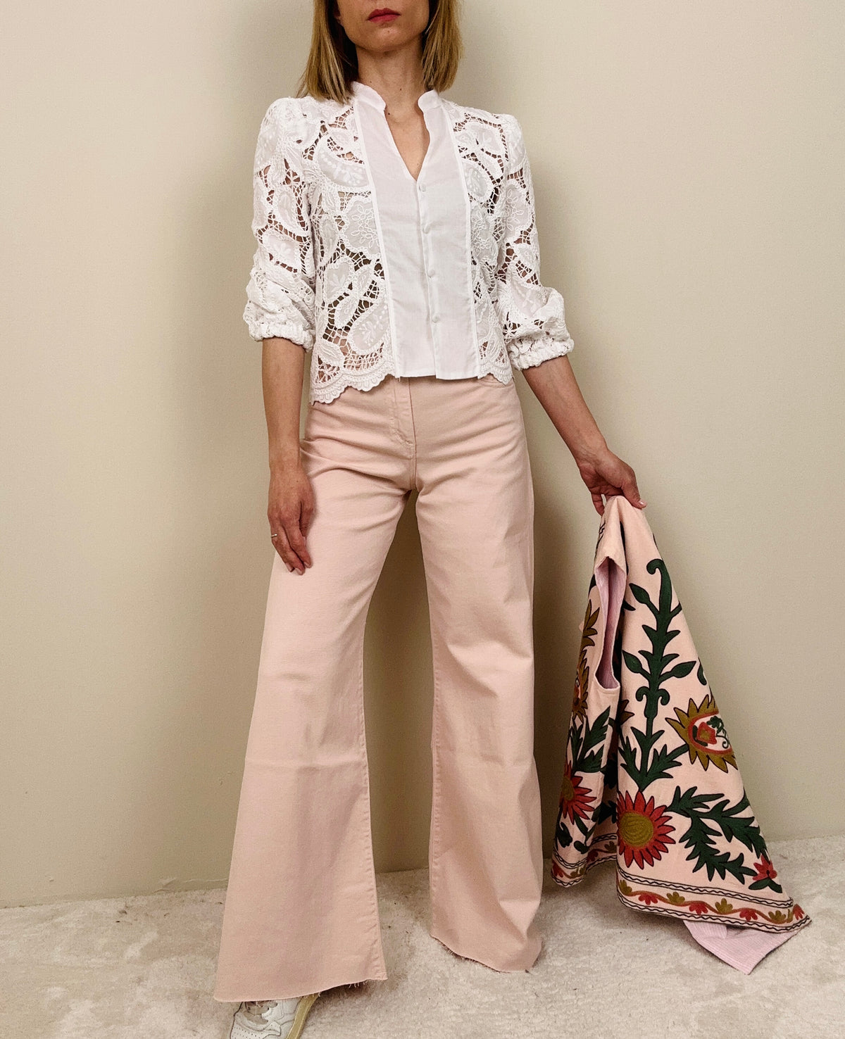 Jeans flare rosa